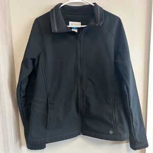 Columbia Softshell Jacket Full Zip Omni-Shield Lightweight Black XL Weatherproof
